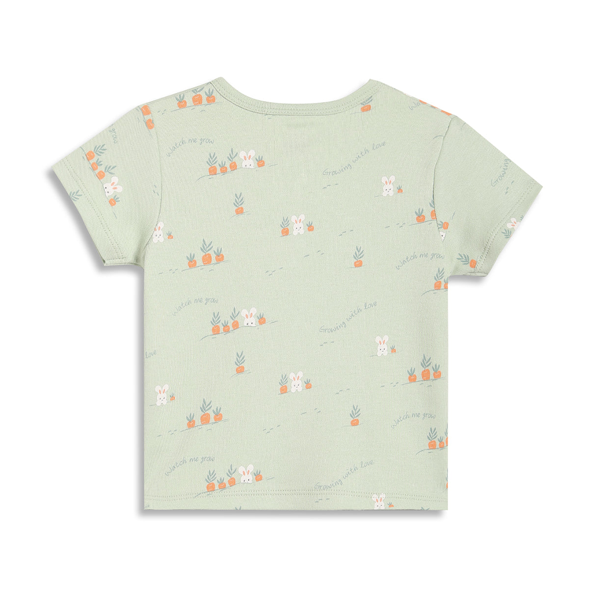 Baby Boys Bunny Print Front Open T-Shirts Pack of 2, Mint Green and Peach