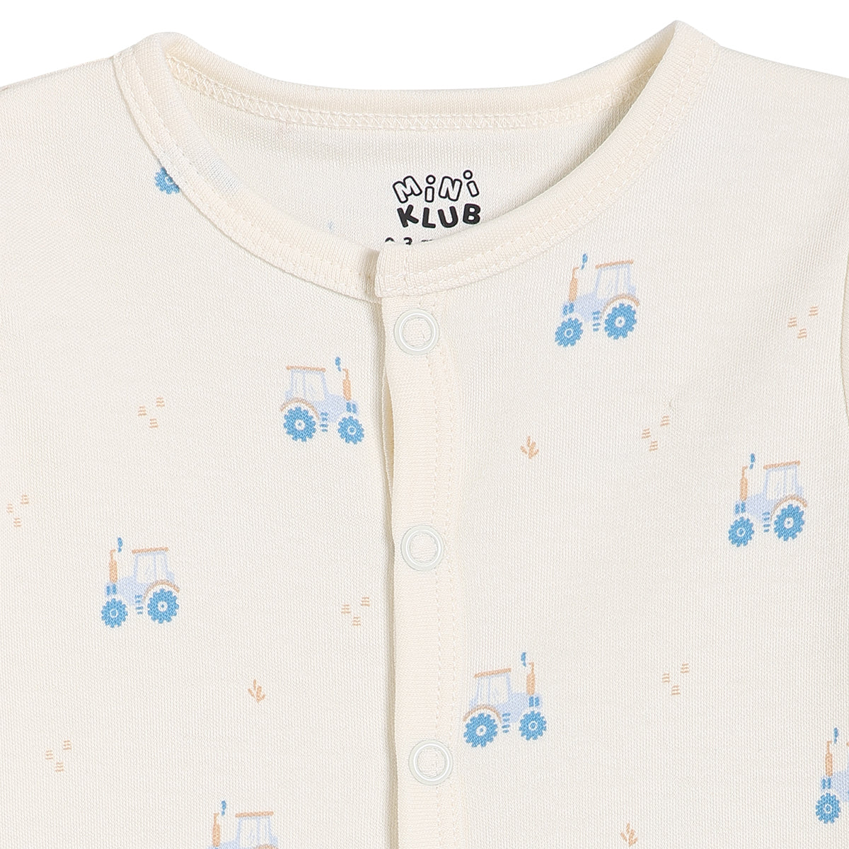 Baby Boys Printed and Solid Front Open Vests Pack of 2, Cream and Sage Green