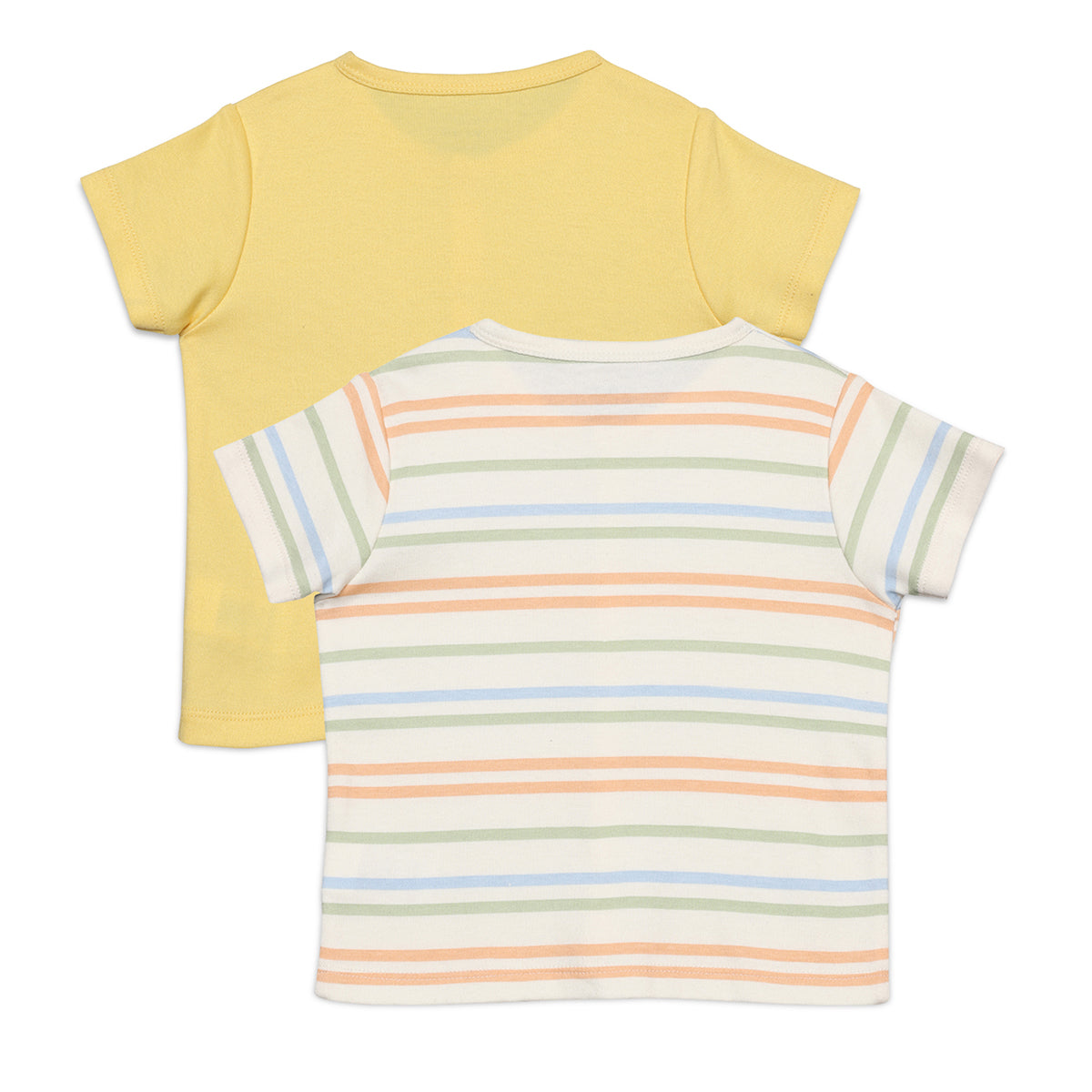 Baby Boys Striped and Text Printed Front Open Vests Pack of 2, Multicolor