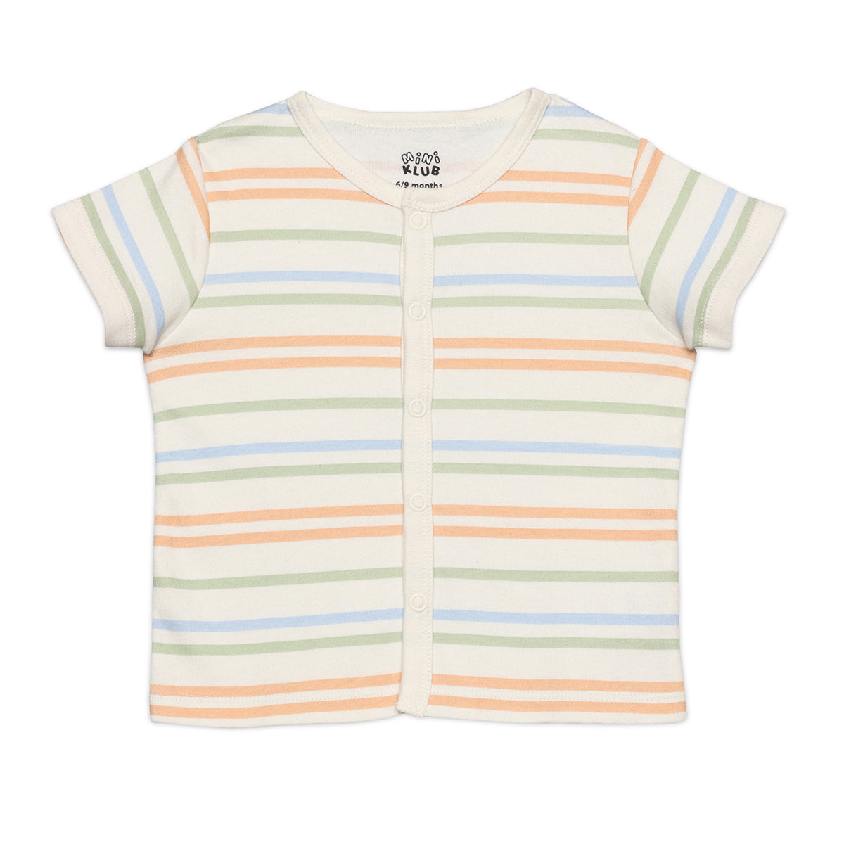 Baby Boys Striped and Text Printed Front Open Vests Pack of 2, Multicolor