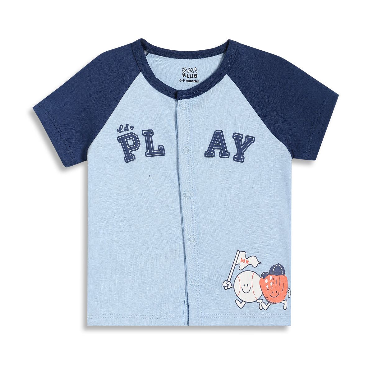 Baby Boys Striped and Printed Front Open Vests Pack of 2, White and Light Blue