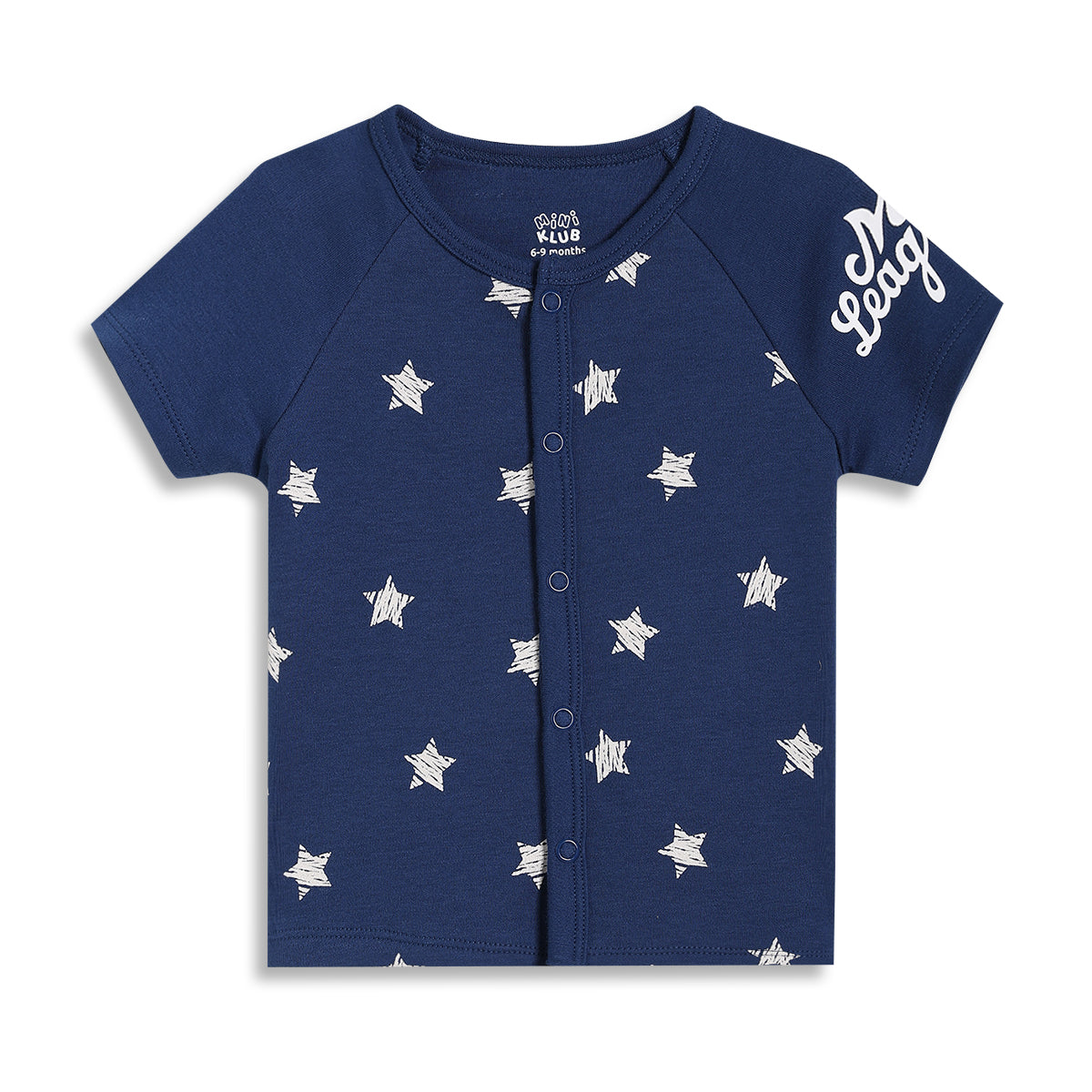 Baby Boys Printed Front Open Vests Pack of 2, Yellow and Navy Blue