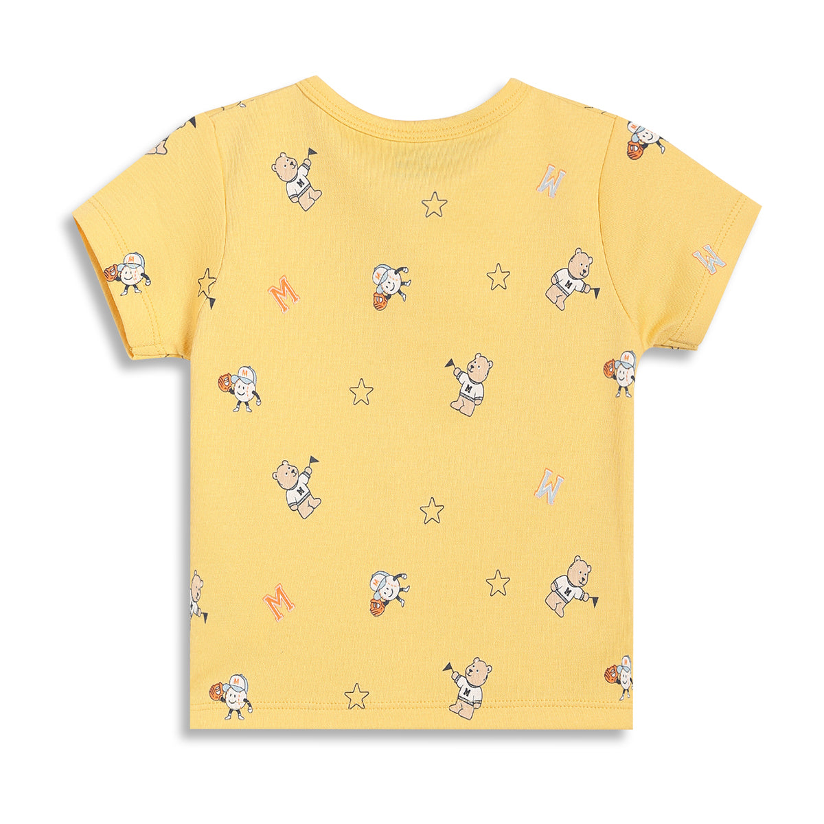 Baby Boys Printed Front Open Vests Pack of 2, Yellow and Navy Blue