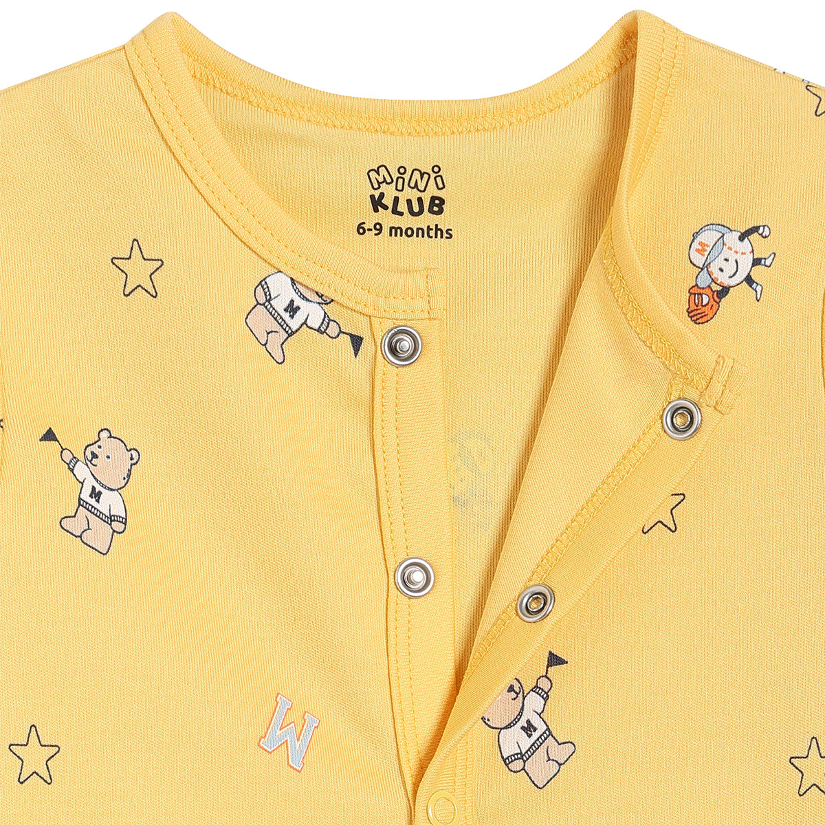 Baby Boys Printed Front Open Vests Pack of 2, Yellow and Navy Blue