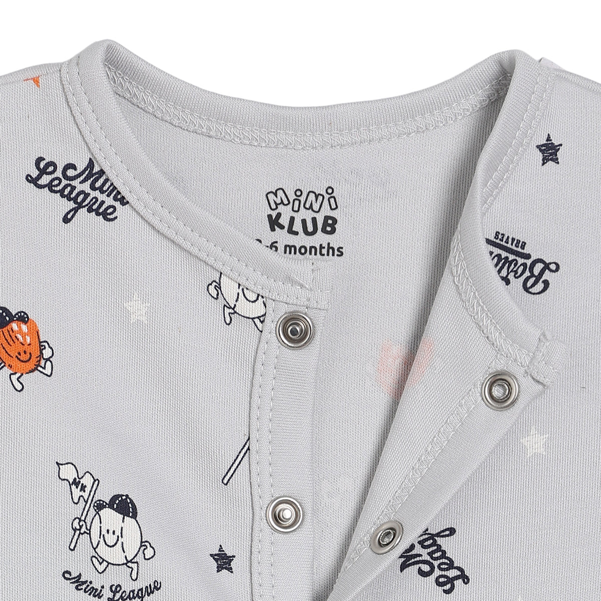 Baby Boys Striped and Mini League Print Front Open Vest of 2, Red and Grey