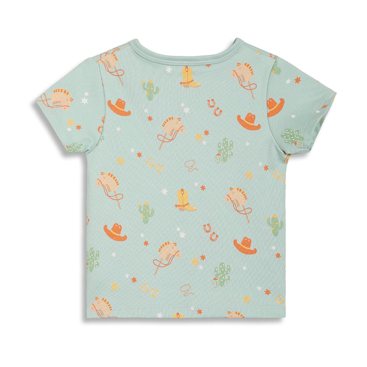 Baby Boys Printed Front Open Vests Pack of 2, Yellow and Mint Green