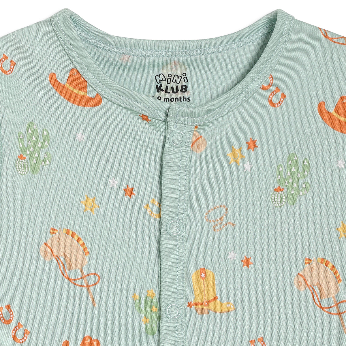 Baby Boys Printed Front Open Vests Pack of 2, Yellow and Mint Green