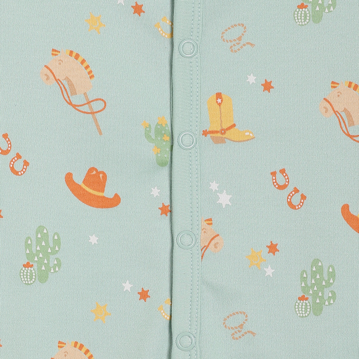 Baby Boys Printed Front Open Vests Pack of 2, Yellow and Mint Green