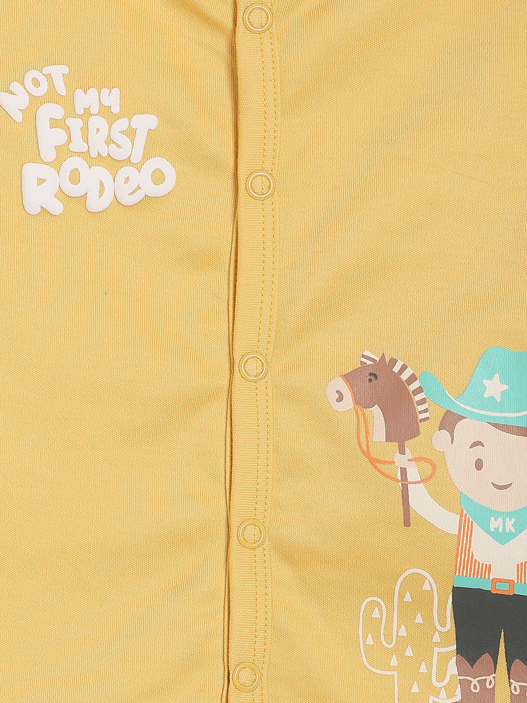 Baby Boys Printed Front Open Vests Pack of 2, Yellow and Mint Green