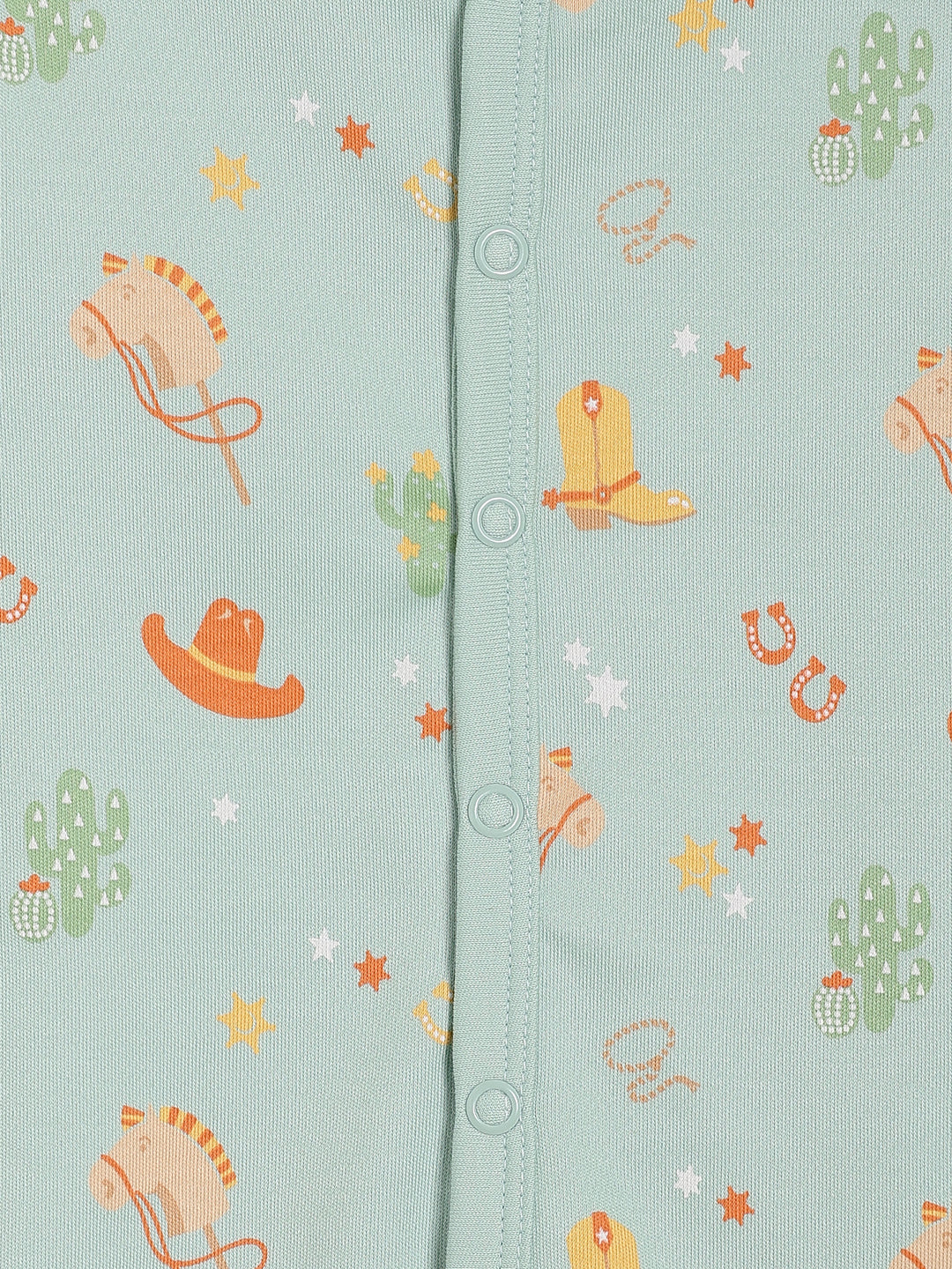 Baby Boys Printed Front Open Vests Pack of 2, Yellow and Mint Green