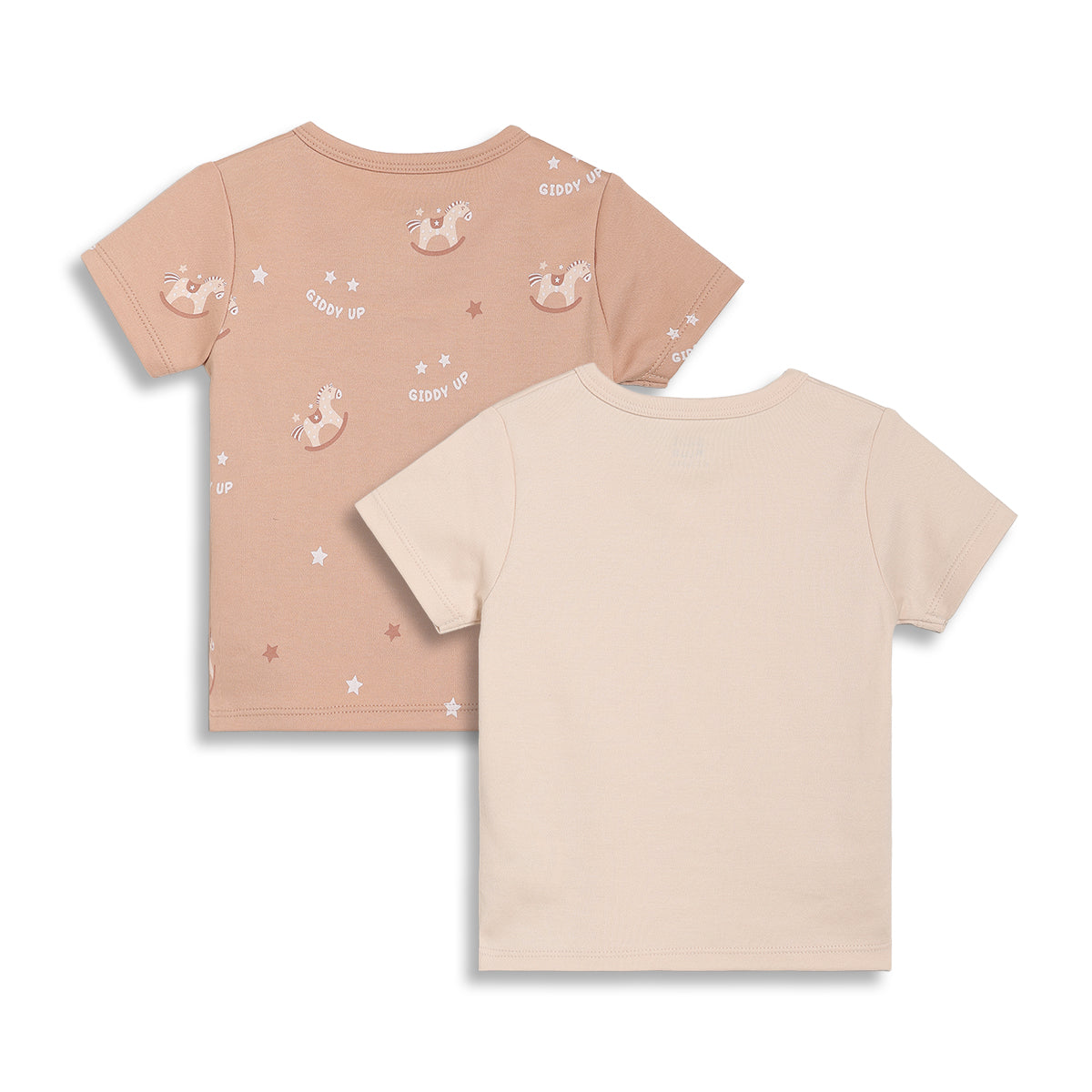 Baby Boys Printed Front Open Vests Pack of 2, Beige and Brown