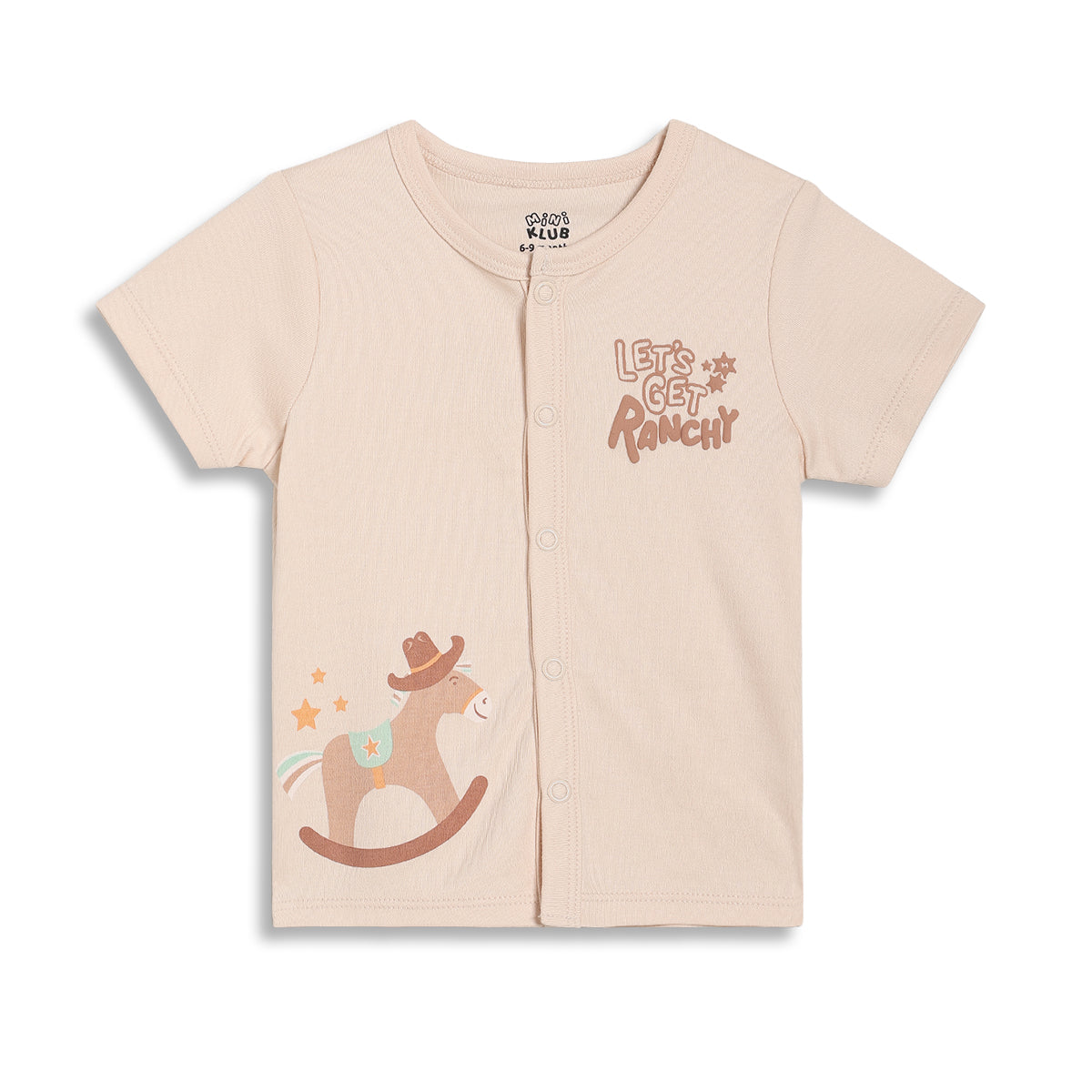 Baby Boys Printed Front Open Vests Pack of 2, Beige and Brown