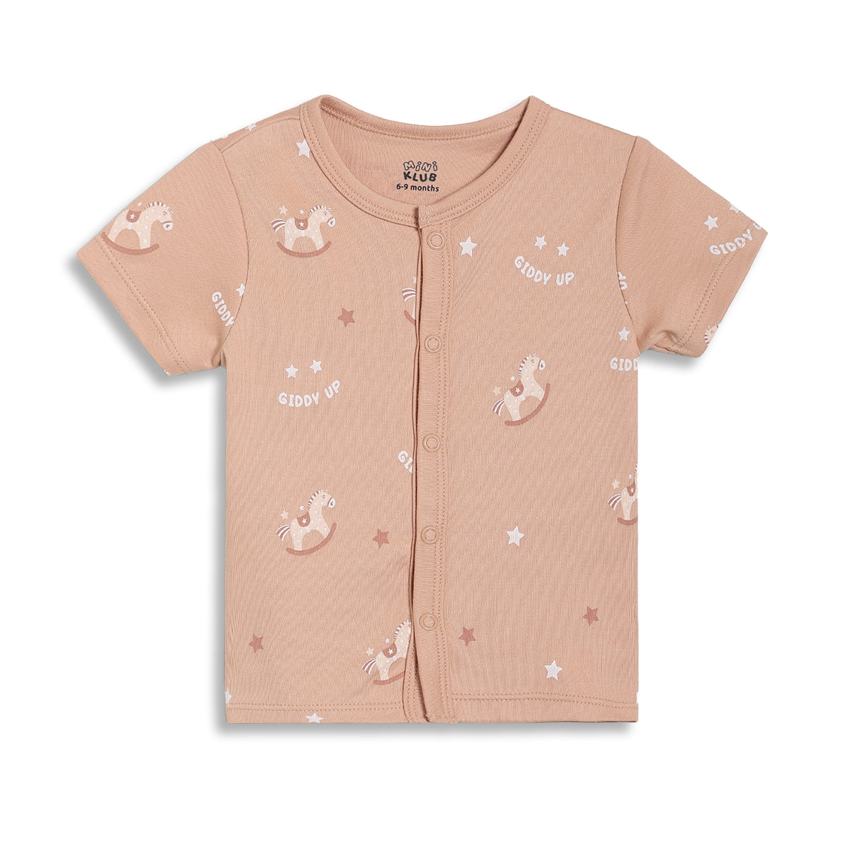 Baby Boys Printed Front Open Vests Pack of 2, Beige and Brown