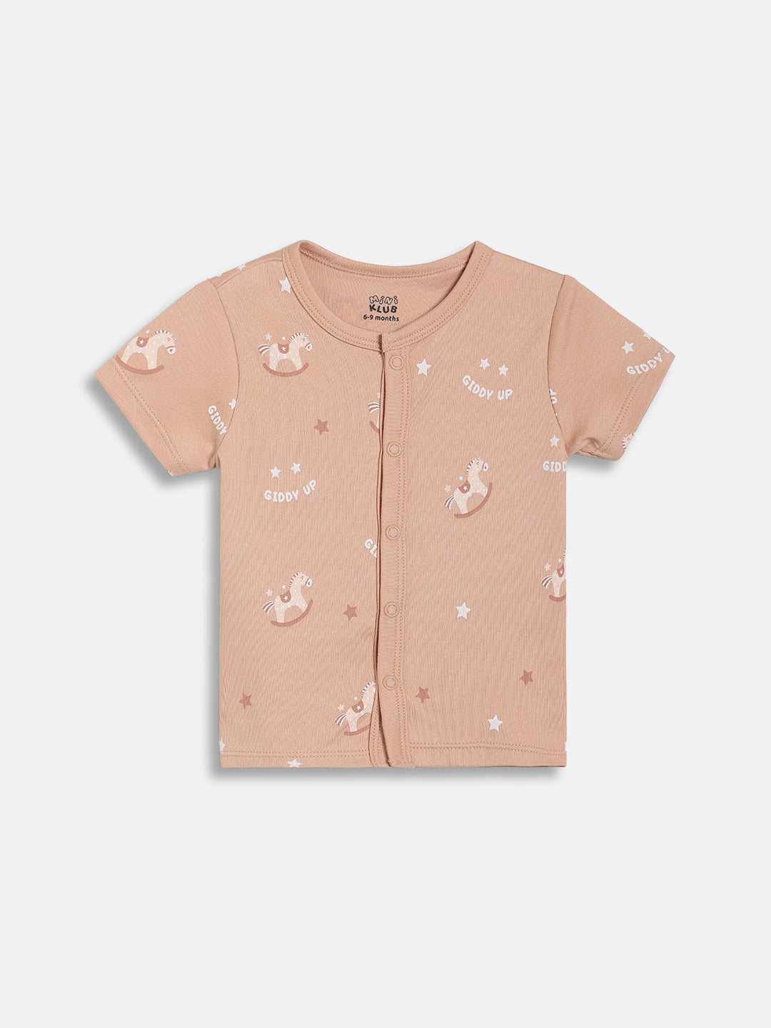 Baby Boys Printed Front Open Vests Pack of 2, Beige and Brown