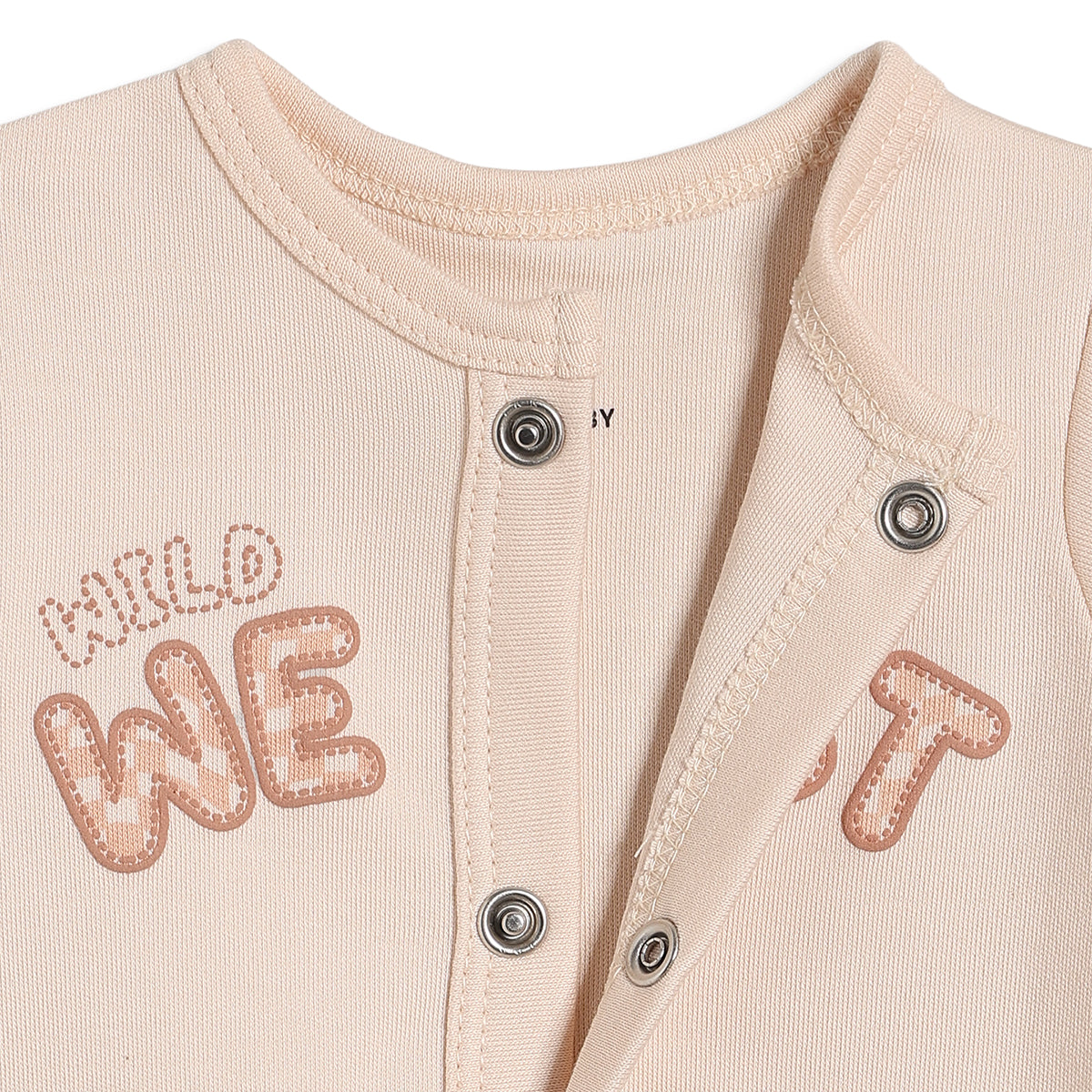 Baby Boys Short Sleeve Front Open T-Shirt Pack of 2, Beige and White