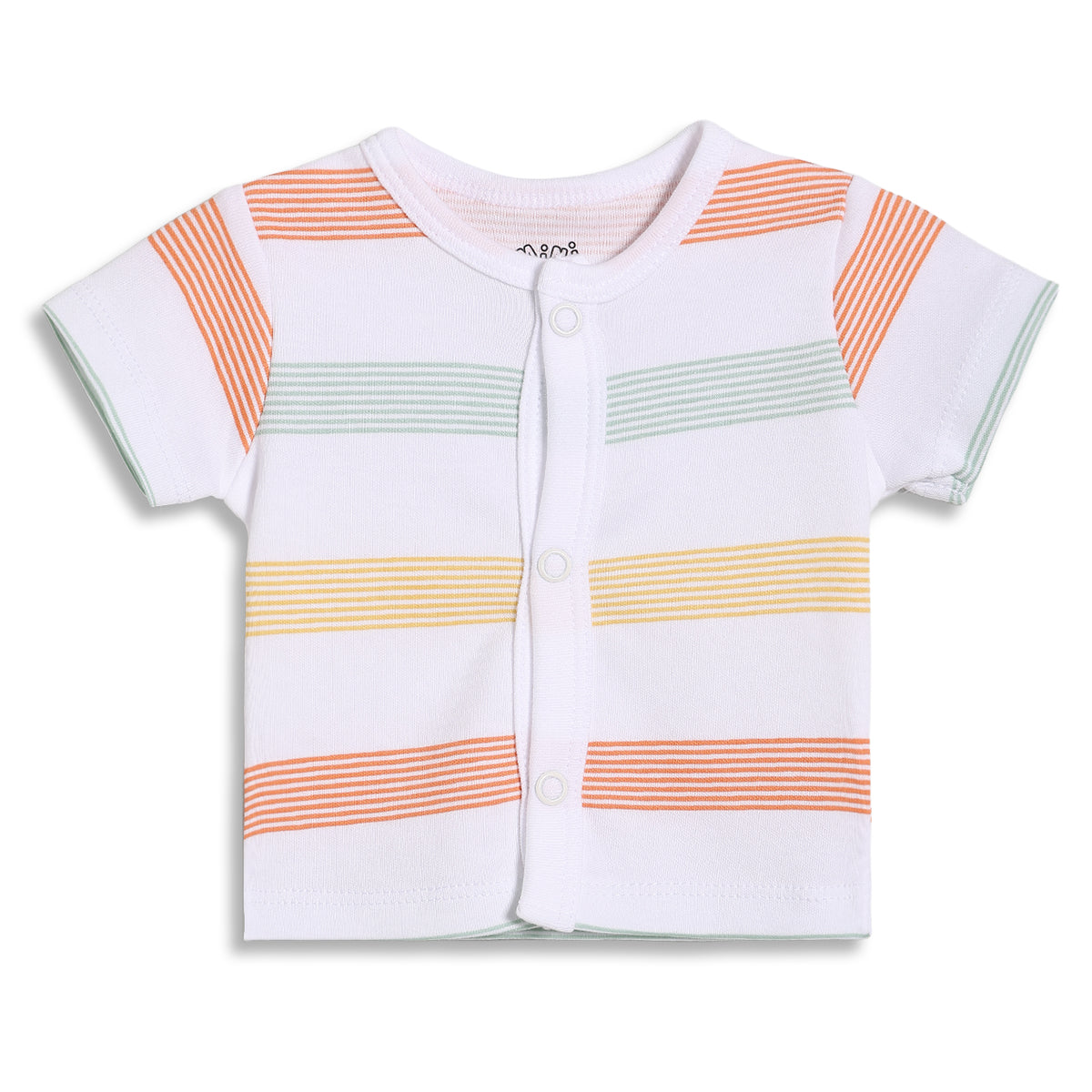 Baby Boys Short Sleeve Front Open T-Shirt Pack of 2, Beige and White
