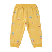 Baby Boys Mustard Yellow Cotton Cowboy Print Joggers Regular Fit Casual Wear