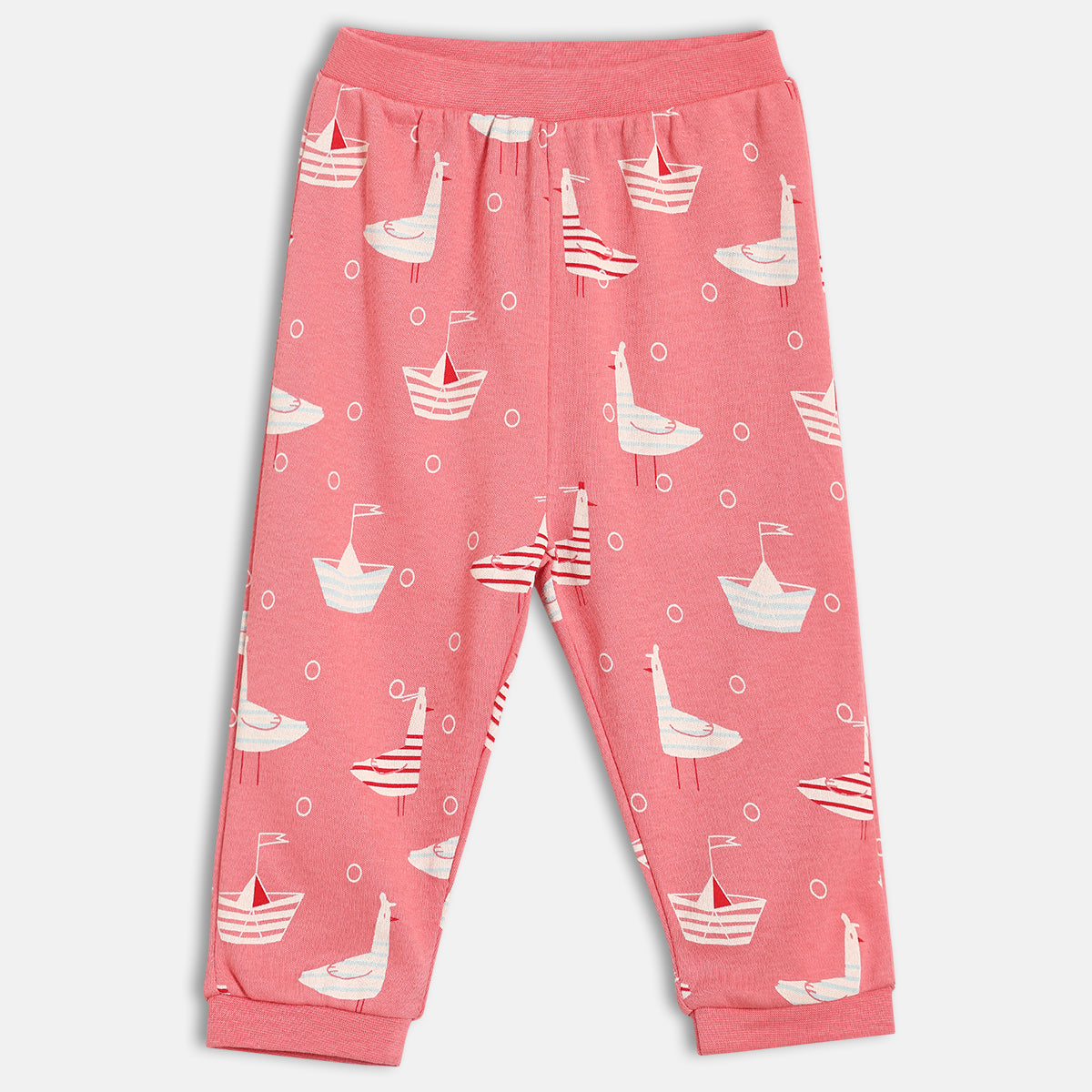 Baby Boys Nautical Print And Solid Knit Bottoms Pack Of 2, Navy And Coral