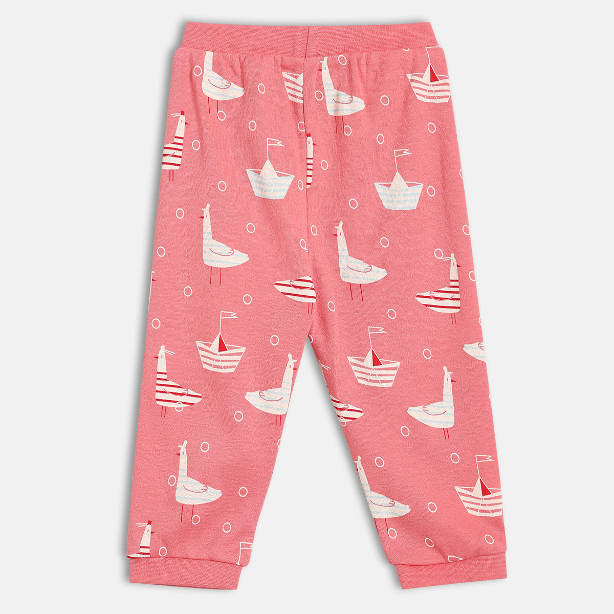 Baby Boys Nautical Print And Solid Knit Bottoms Pack Of 2, Navy And Coral