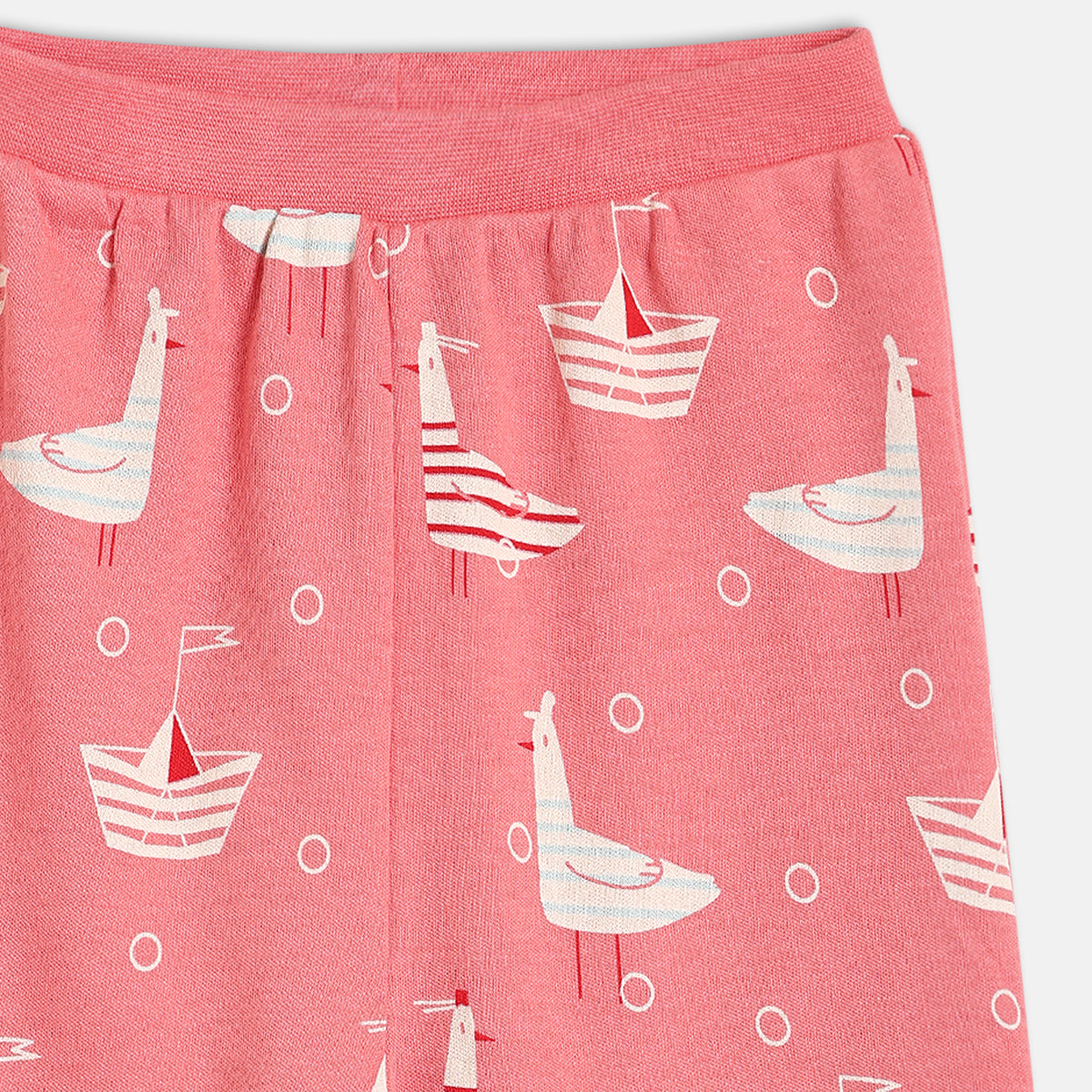 Baby Boys Nautical Print And Solid Knit Bottoms Pack Of 2, Navy And Coral