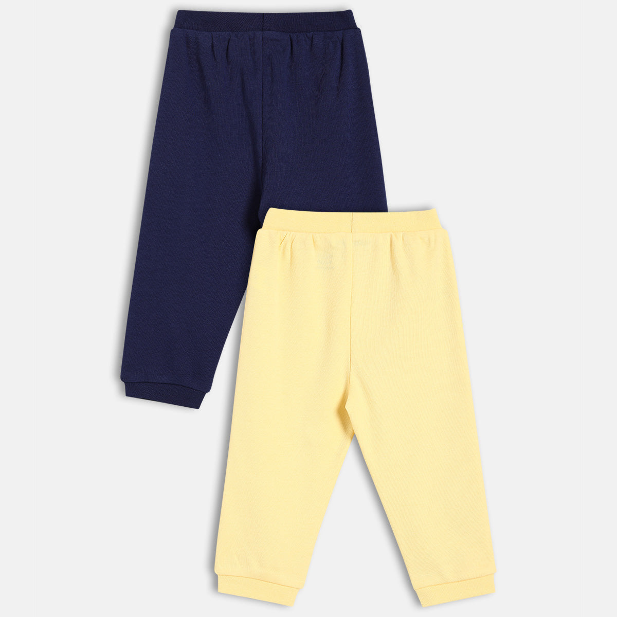 Baby Boys Solid Knit Bottoms Pack Of 2, Navy And Yellow