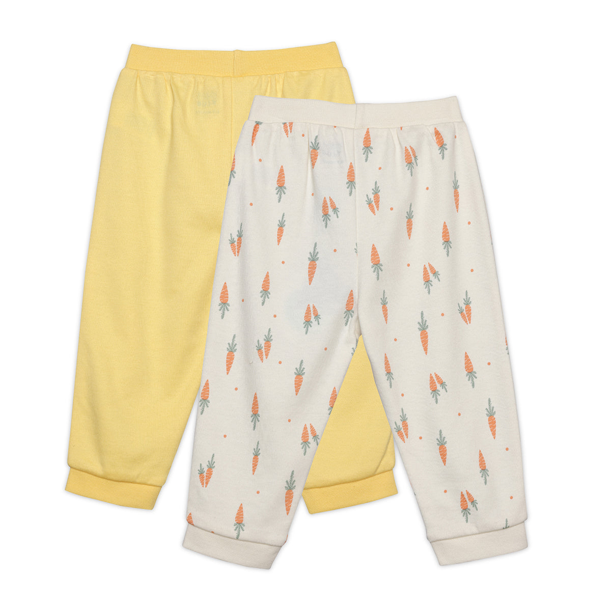 Baby Boys Solid And Carrot Printed Knit Bottoms Pack Of 2 , Multicolor