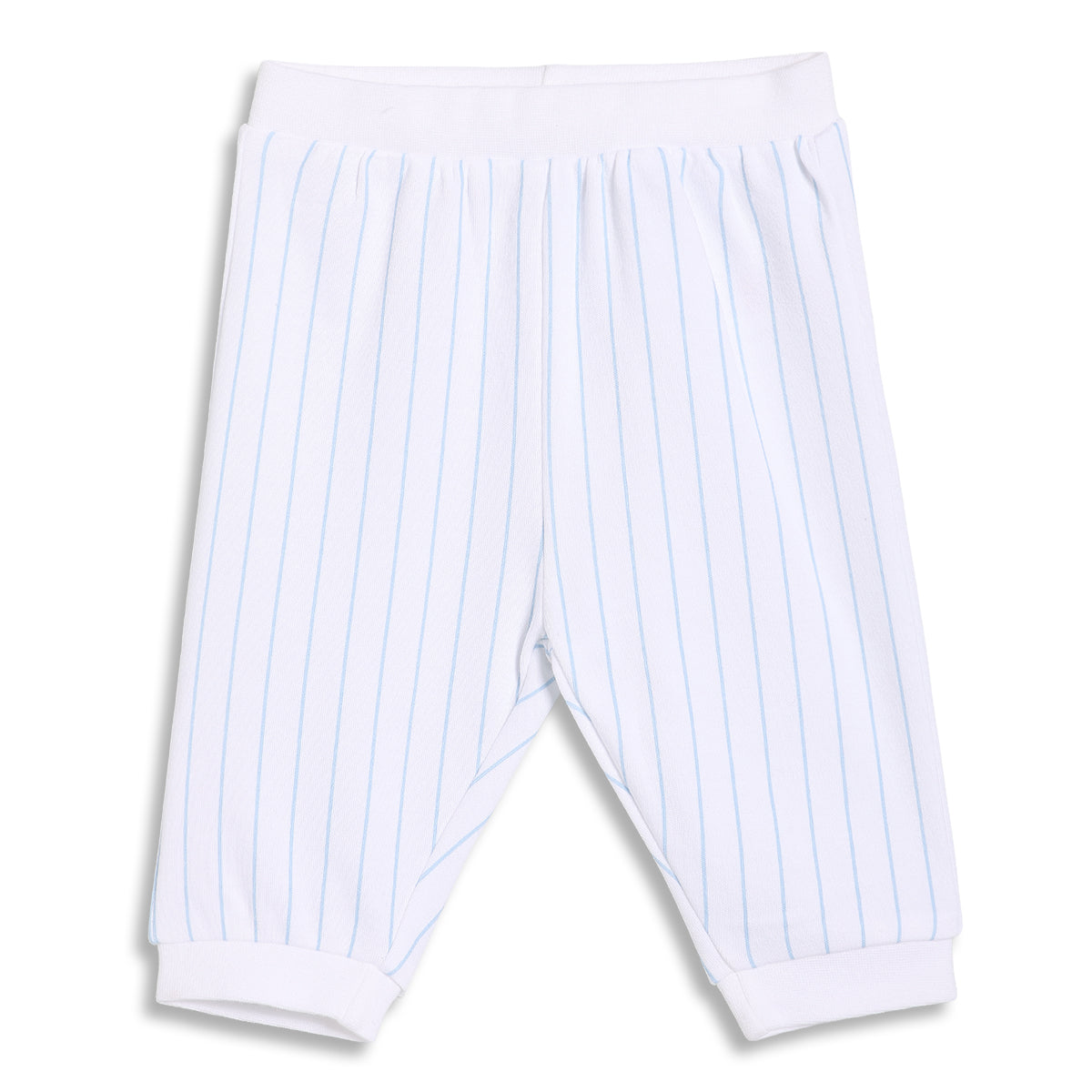 Baby Boys Solid and Striped Knit Bottom Pack of 2, Blue and White