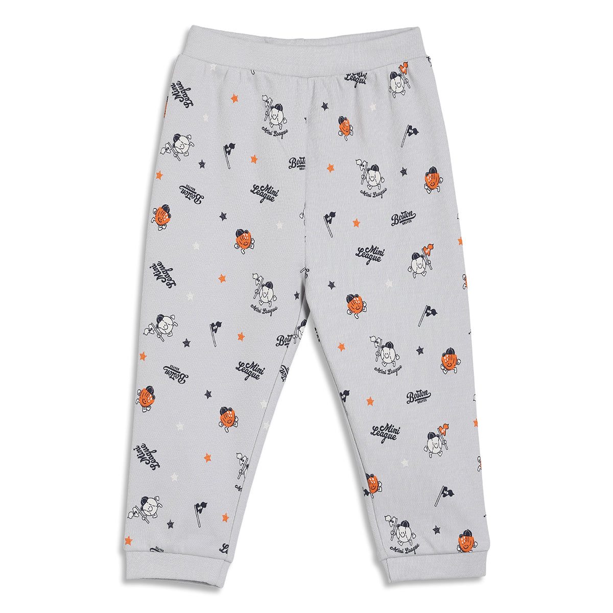 Baby Boys Mini Champion Print and Mini League Print Knit Bottom Pack of 2, Red and Grey