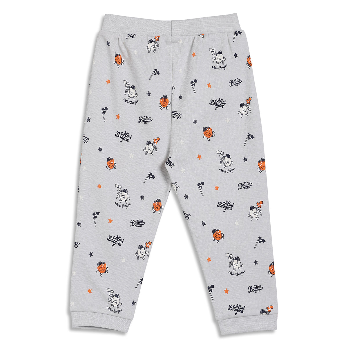 Baby Boys Mini Champion Print and Mini League Print Knit Bottom Pack of 2, Red and Grey