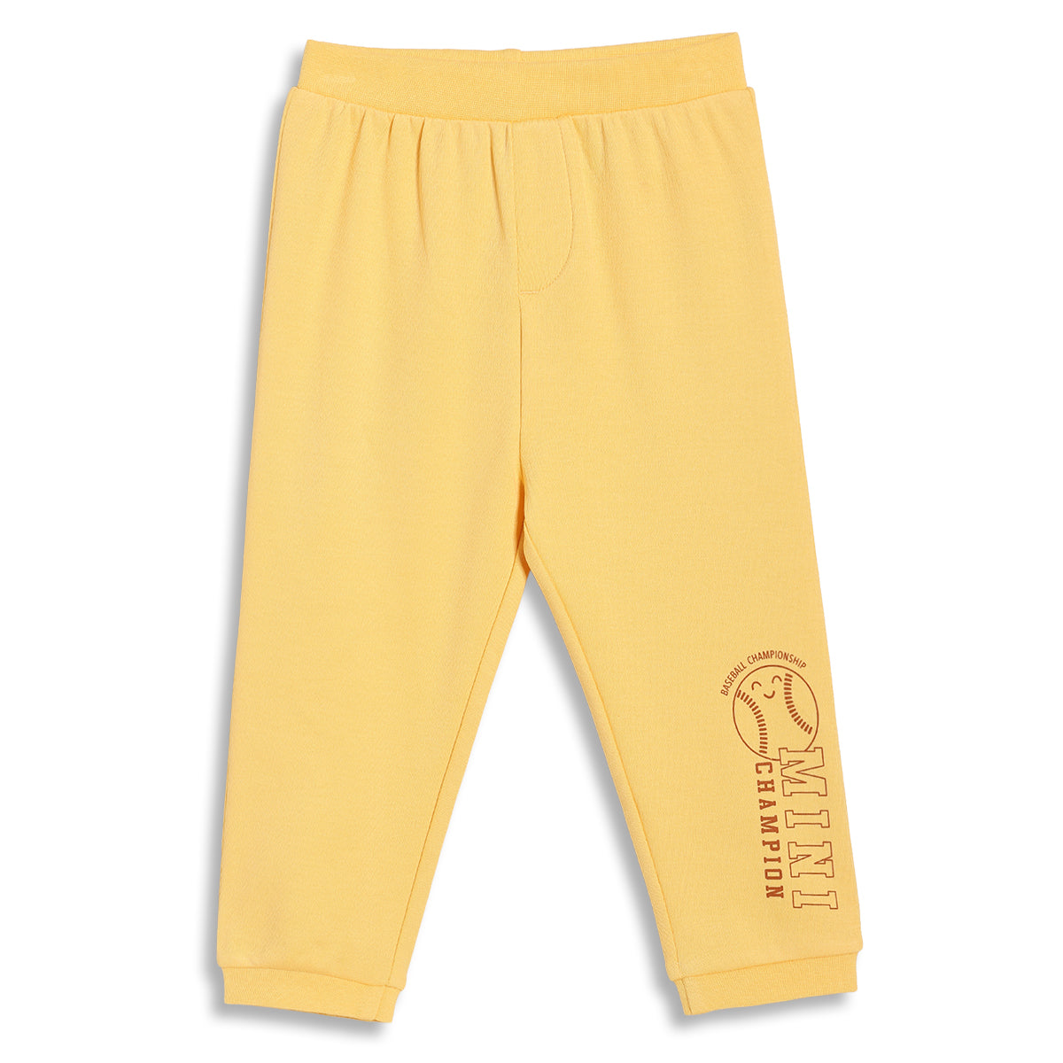 Baby Boys Baseball Print Knit Bottom Pack of 2, Yellow and Navy Blue