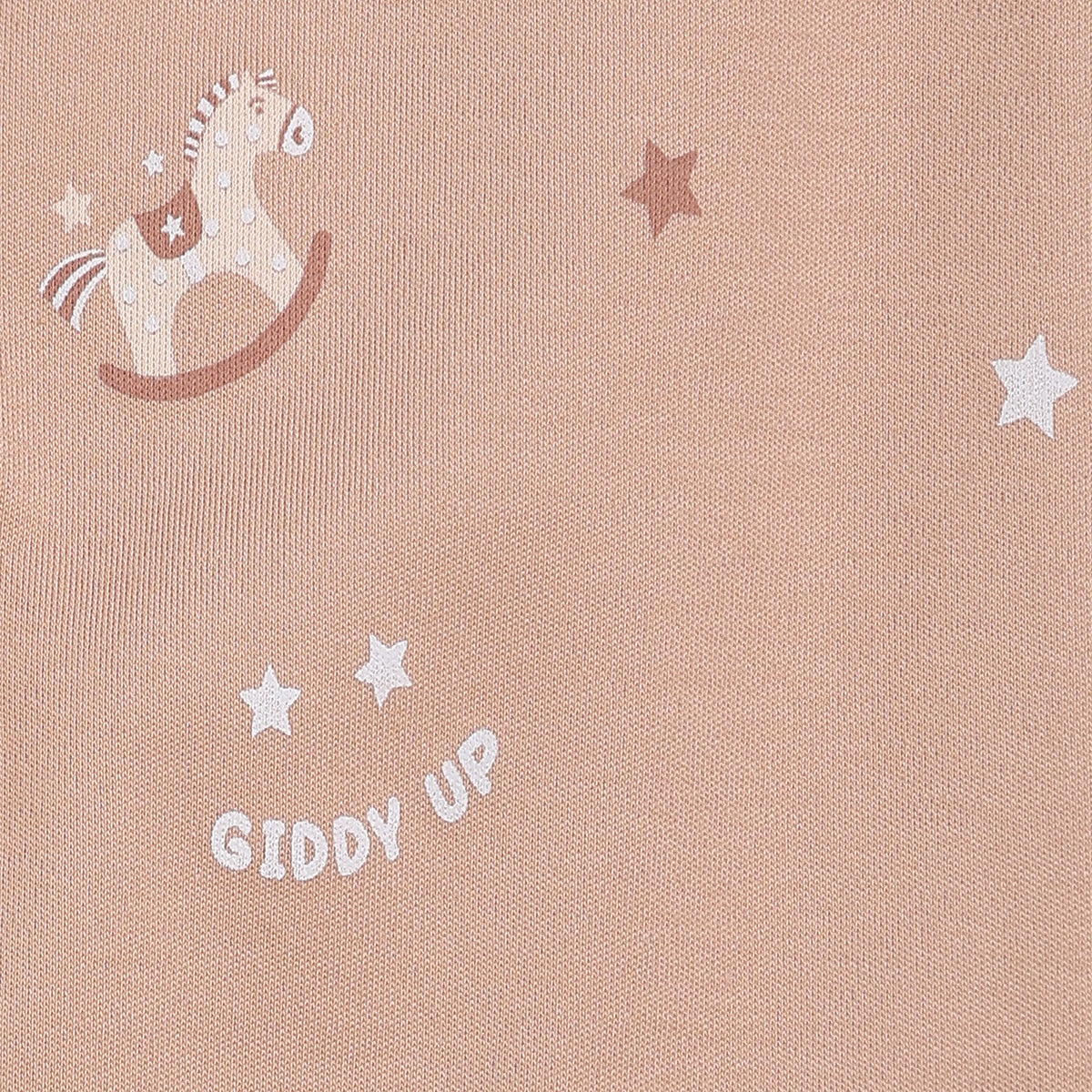 Baby Girls Mini Klub Print and Giddy Up Horse Print Knit Bottom Pack of 2, Beige and Peach