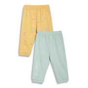Baby Boys Printed Knit Bottoms Pack of 2, Yellow and Mint Green