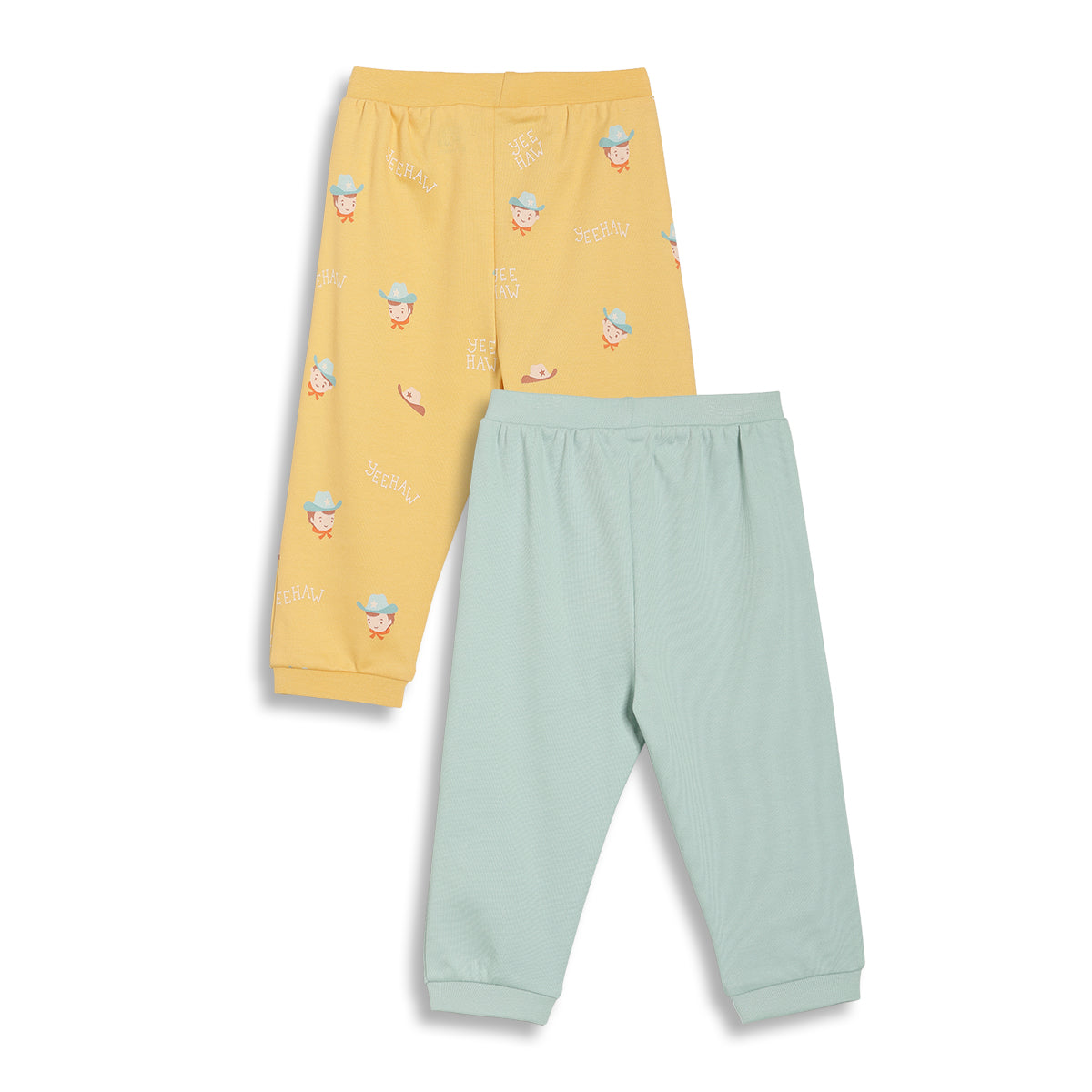 Baby Boys Printed Knit Bottoms Pack of 2, Yellow and Mint Green