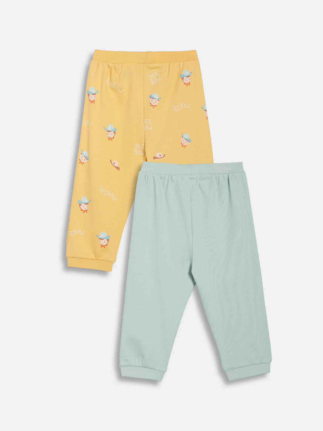 Baby Boys Printed Knit Bottoms Pack of 2, Yellow and Mint Green