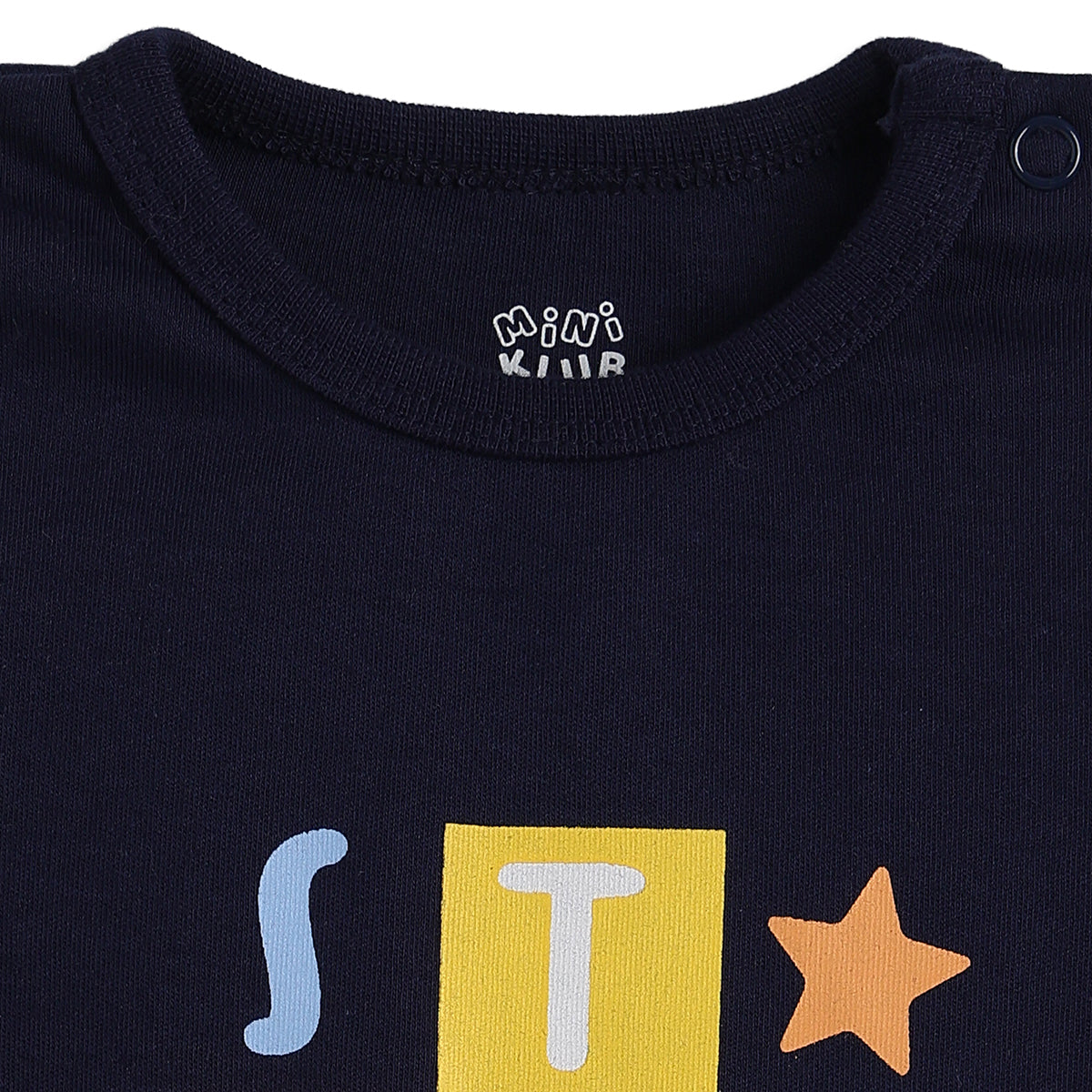 Baby Boys Navy Blue Cotton Printed Romper Regular Fit Casual Wear
