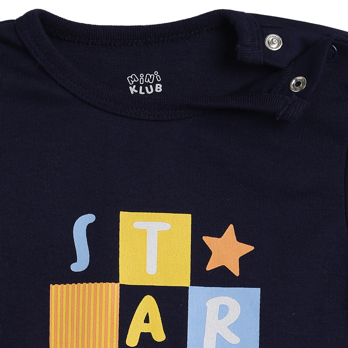 Baby Boys Navy Blue Cotton Printed Romper Regular Fit Casual Wear