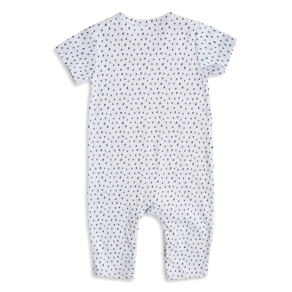 Baby Boys White & Blue Printed Cotton Romper Regular Fit Casual Baby Romper