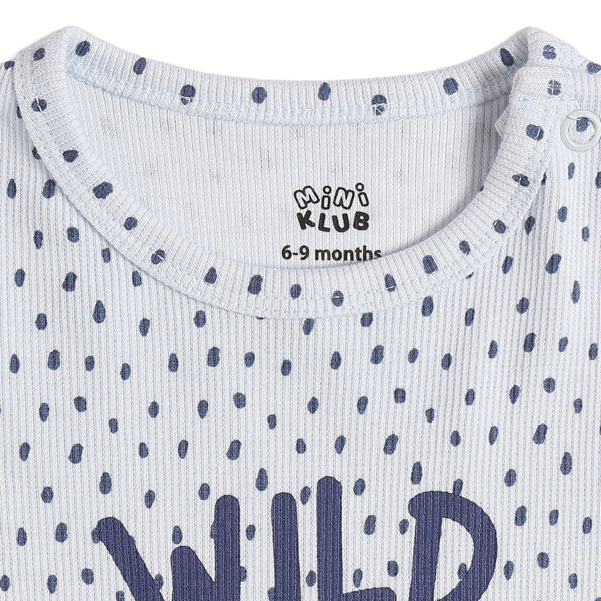 Baby Boys White & Blue Printed Cotton Romper Regular Fit Casual Baby Romper