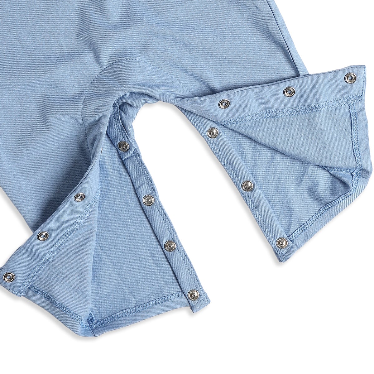 Baby Boys Blue Cotton Animal Print Short Sleeve Romper