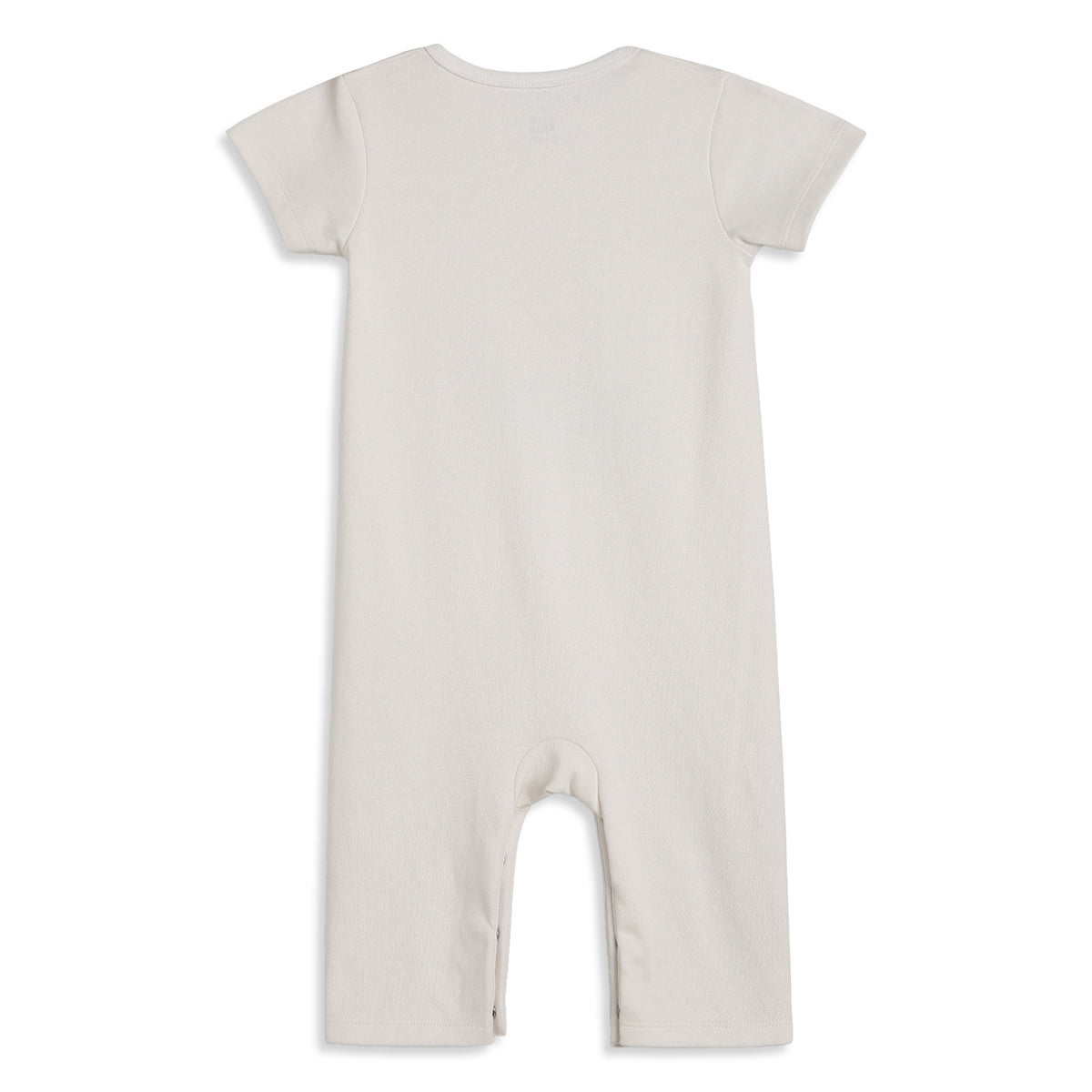 Baby Boys Off White Cotton Printed Romper Regular Fit Casual Wear