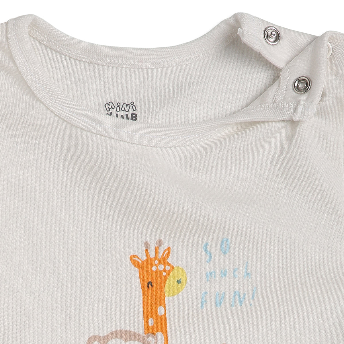 Baby Boys Off White Cotton Printed Romper Regular Fit Casual Wear
