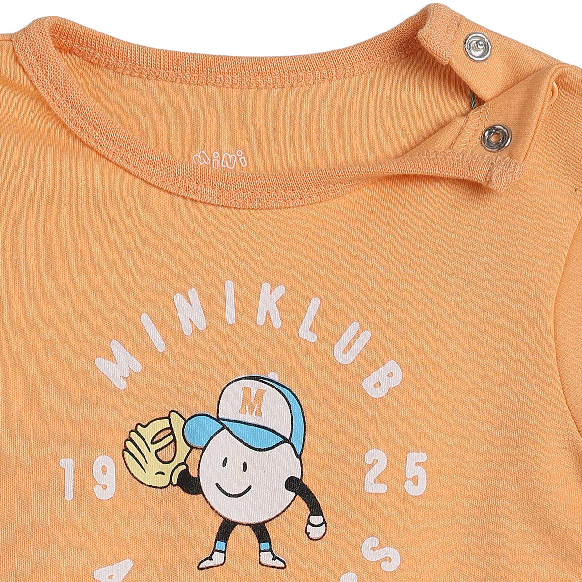 Baby Boys Peach Cotton Printed Romper Regular Fit Casual Wear