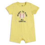 Baby Boys Yellow Cotton Printed Romper Regular Fit Casual Wear