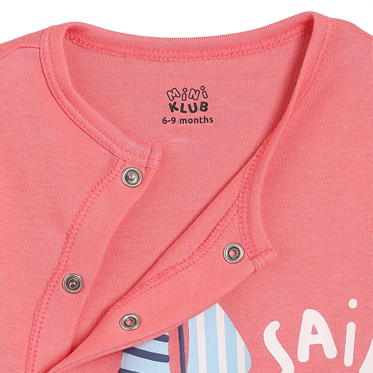 Baby Boys Sailboat Print Front Open Rompers Pack of 2, Navy Blue and Coral Pink