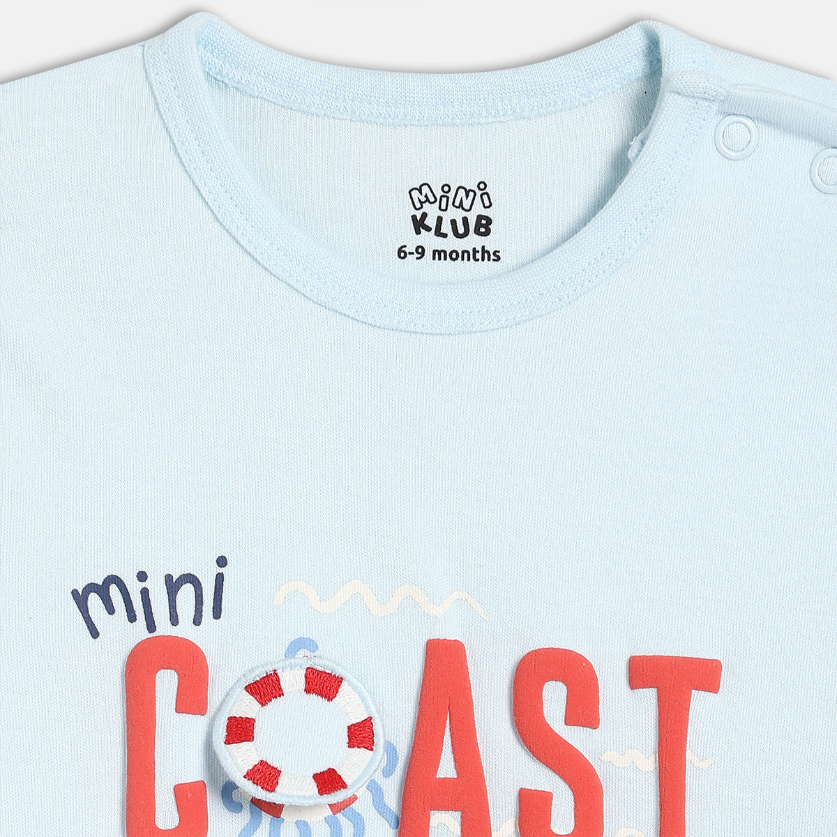 Baby Boys Graphic Printed Romper, Light Blue