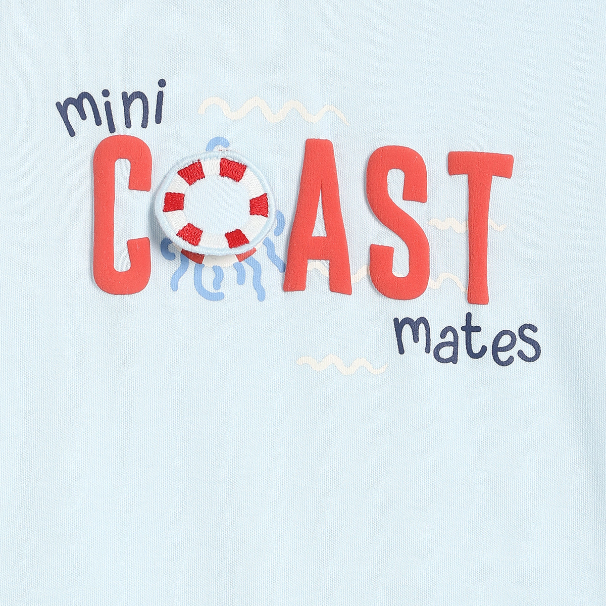 Baby Boys Graphic Printed Romper, Light Blue