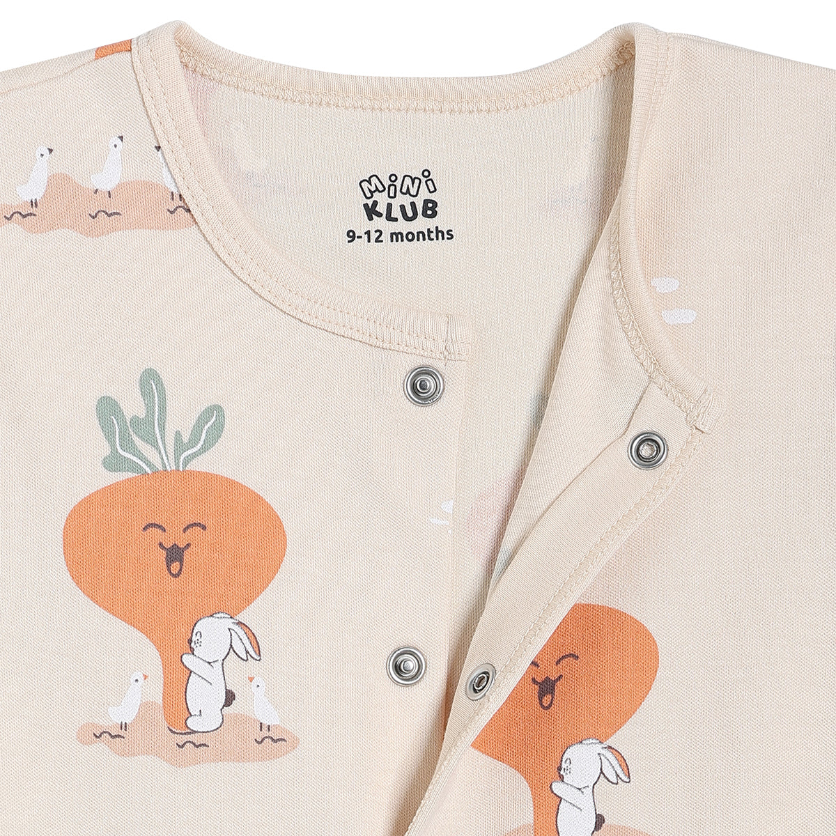 Baby Boys Printed Romper Pack of 2, Beige and Off White