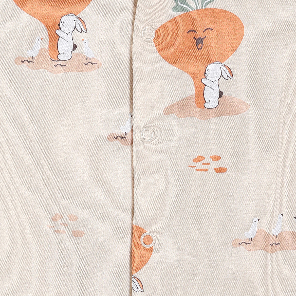 Baby Boys Printed Romper Pack of 2, Beige and Off White