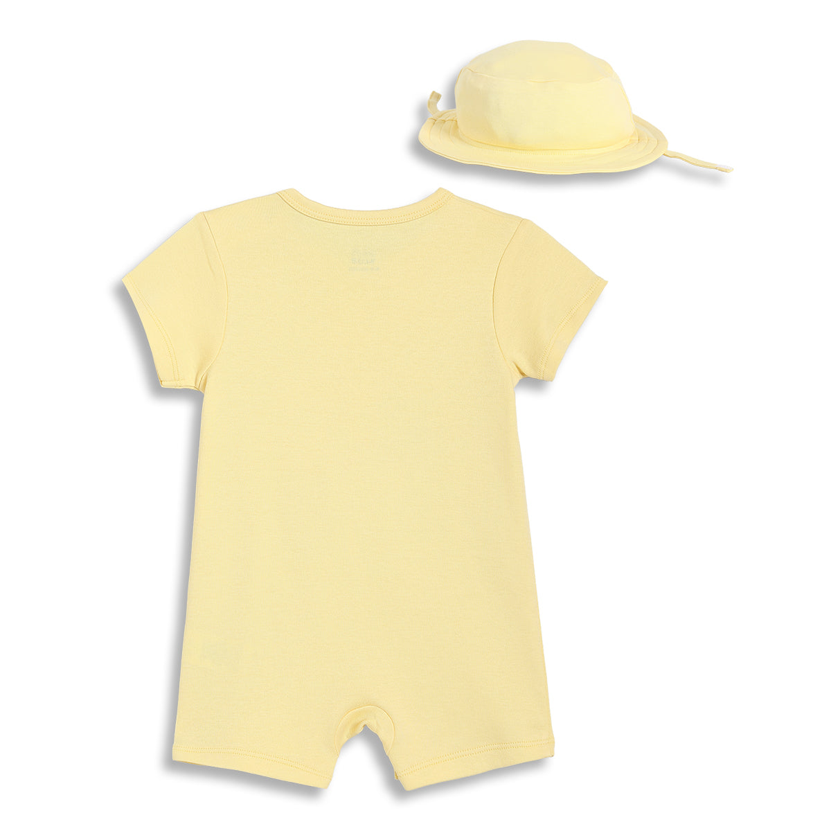 Baby Boys Printed Romper with Cap, Yellow