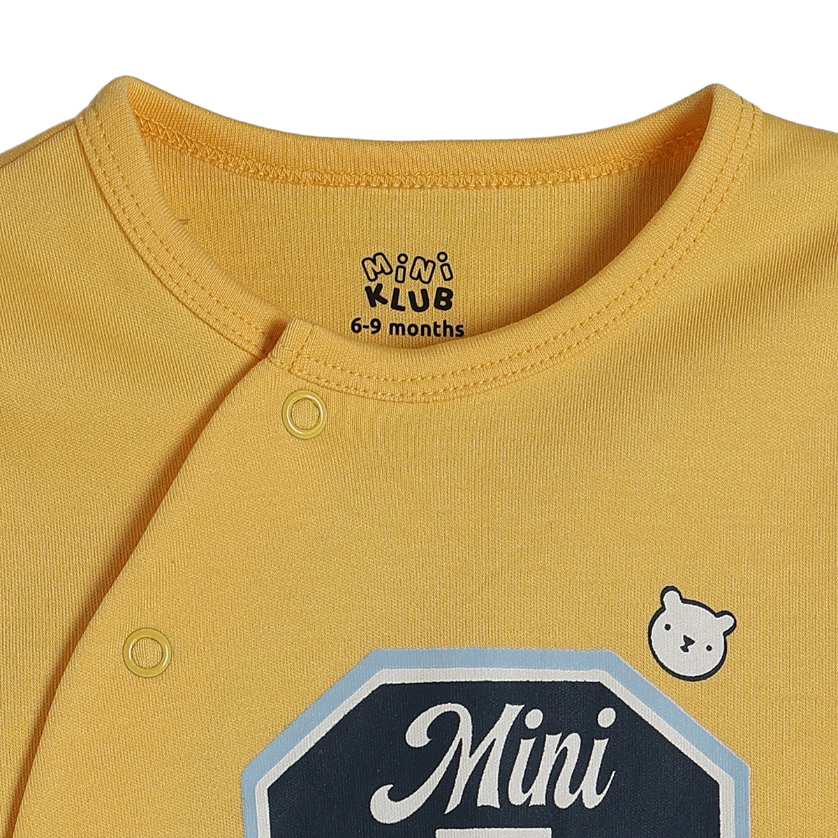 Baby Boys Printed Short Sleeve Rompers Pack of 2, Yellow and Navy Blue